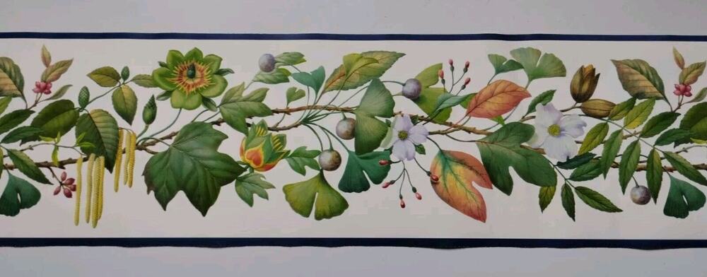 Rosedale Pre-pasted Decorative Wall Border - Ginkgo Biloba Plant - 5 yds